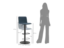 Banco* BANCO DE BAR ALTO MARINHA CM 43X49.5X85.5-107 (ASSENTO CM 61-82.5) Azul