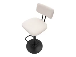 New BANCO DE BAR CLARO CM 41X47.5X85-106.5 (ASSENTO CM 61-83) Branco