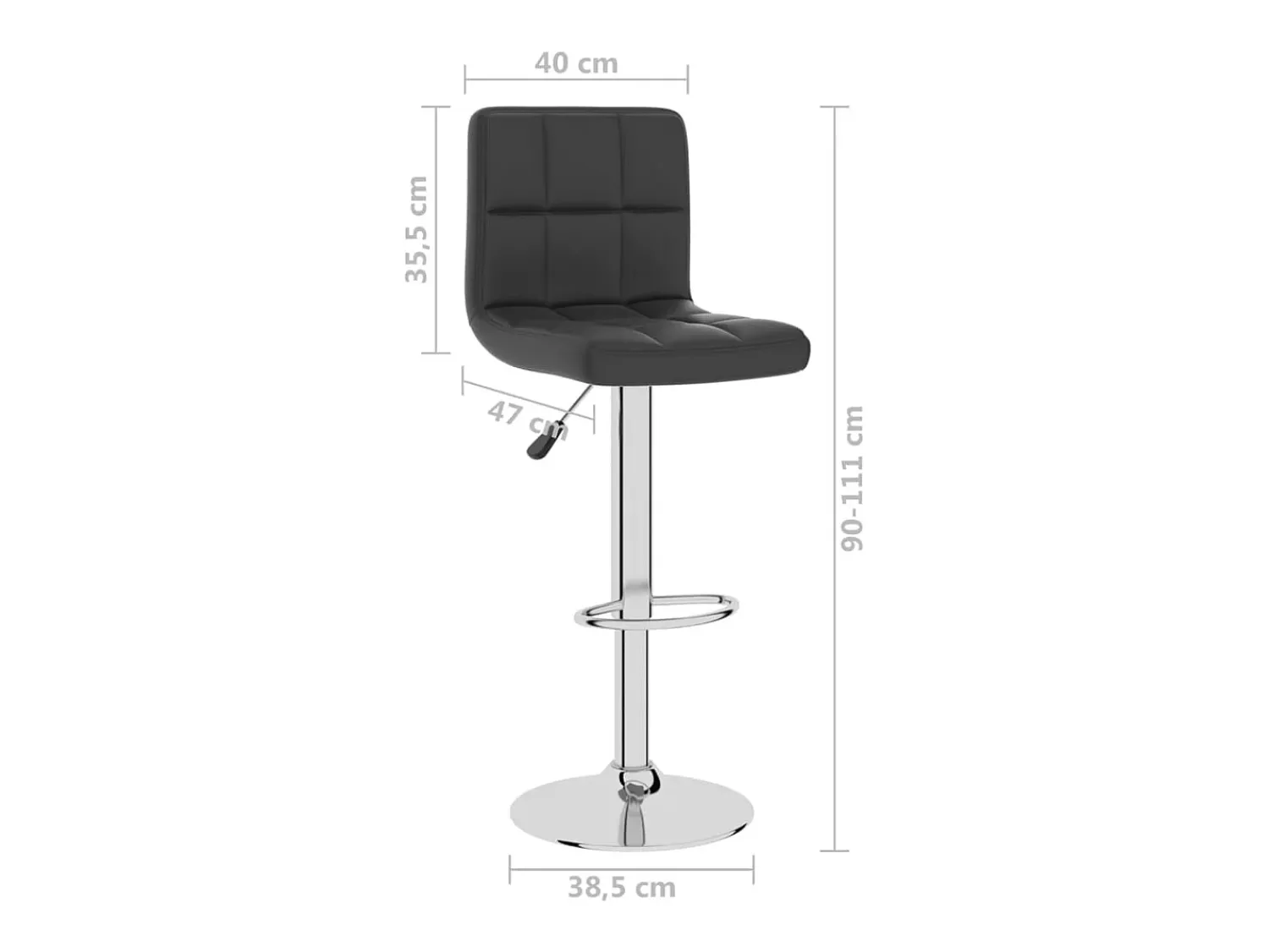 vidaxl Banco de bar couro artificial^ Banco