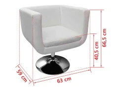 Banco de Bar Giratório couro artificial 63x59x(66.5-75.5)cm Altura Ajustável Estilo Moderno SHL629065^ Poltrona
