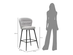 Banco| BANCO DE BAR LOSANNA CINZA CONJUNTO 2 PCS CM 52X59X108 Cinzento
