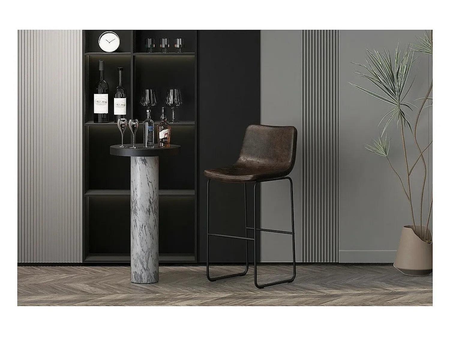 Meublorama Banco de bar RONDA na cor conhaque^ Banco