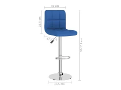 Best vidaxl Banco de bar tecido Azul