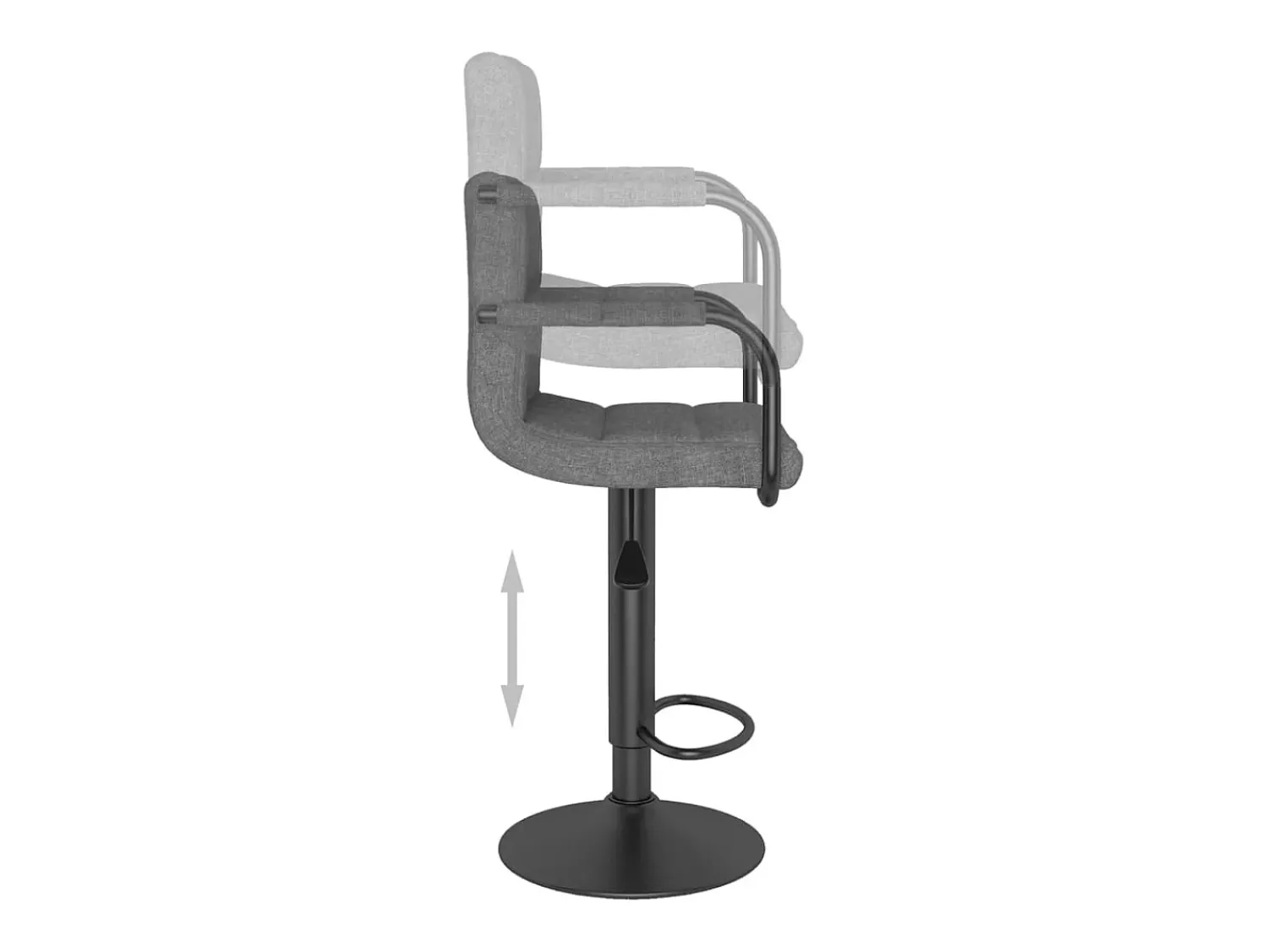 Best vidaxl Banco de bar tecido -claro Cinzento