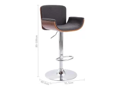 vidaxl Banco de bar tecido^ Banco