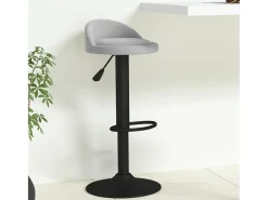 vidaxl Banco de bar veludo cinzento-claro^ Banco