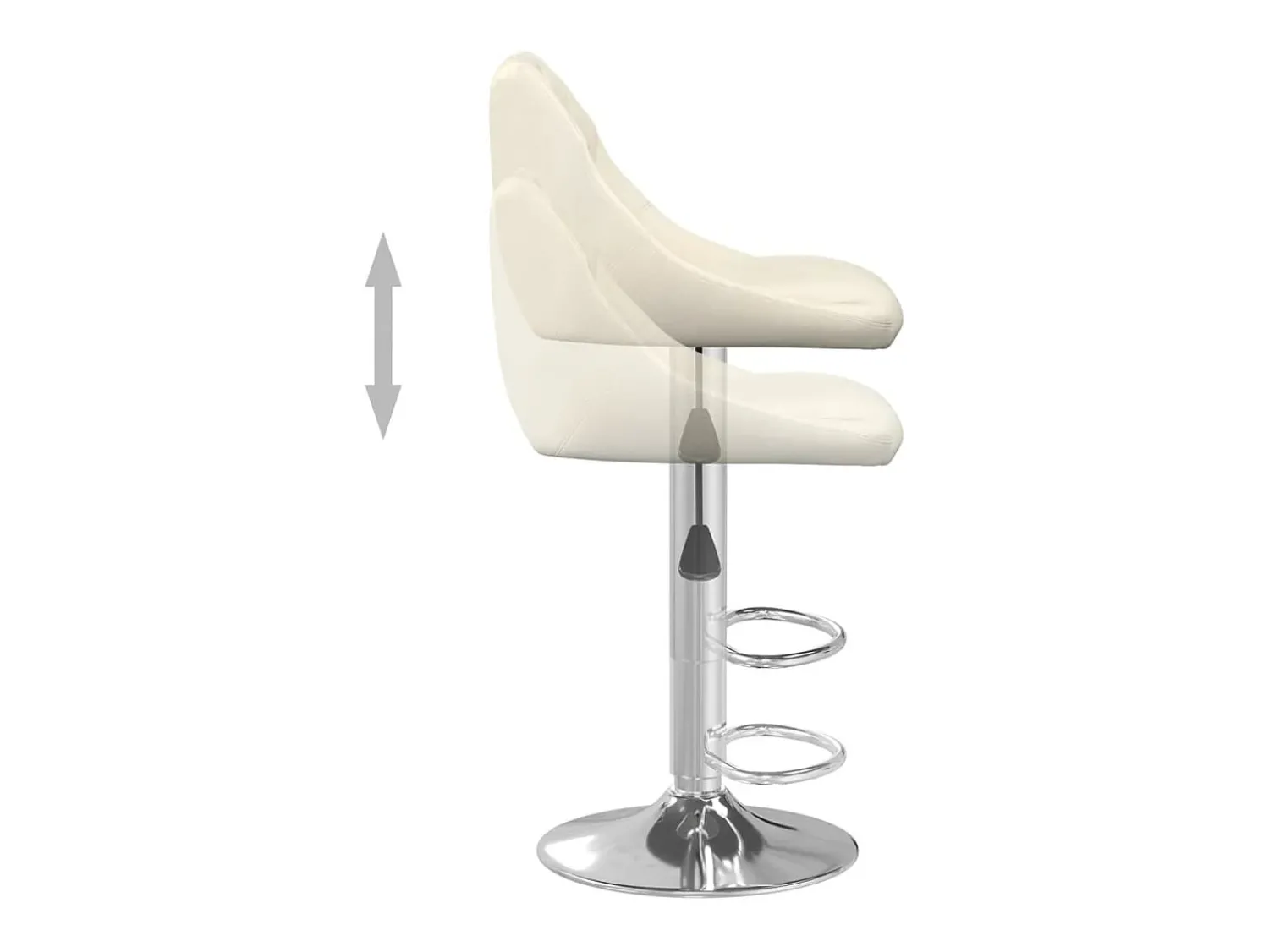 Discount vidaxl Banco de bar veludo cor Creme