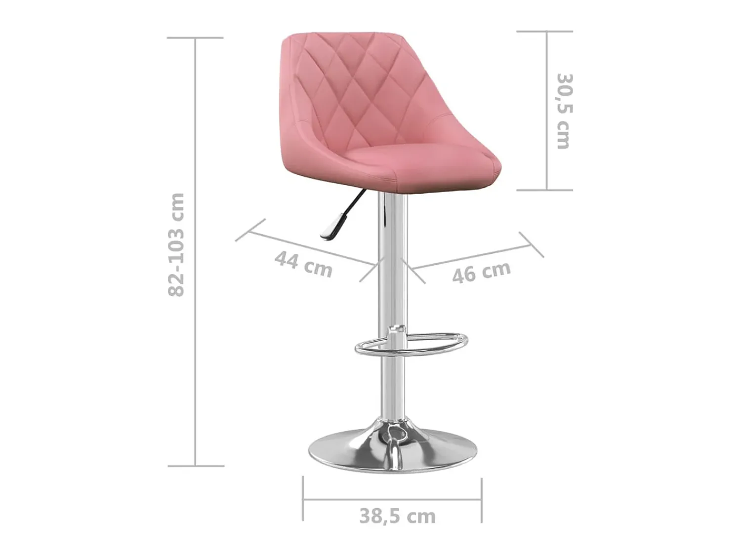 vidaxl Banco de bar veludo^ Banco