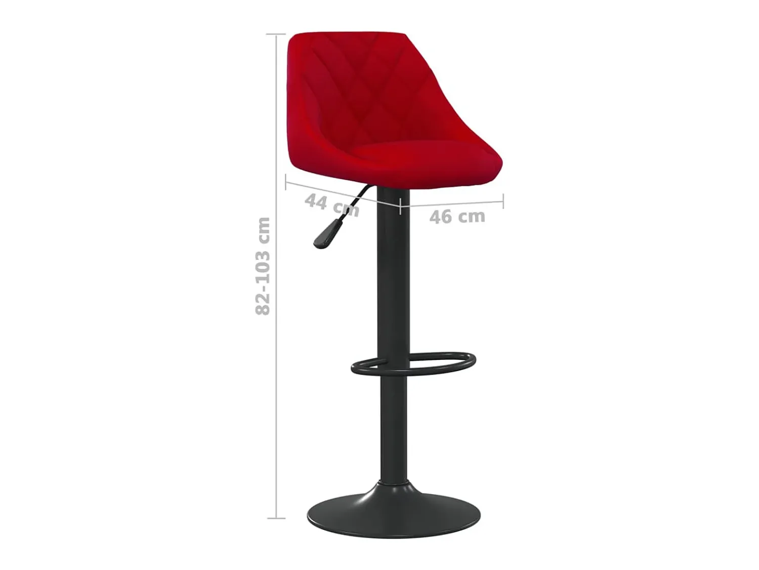 vidaxl Banco de bar veludo tinto^ Banco