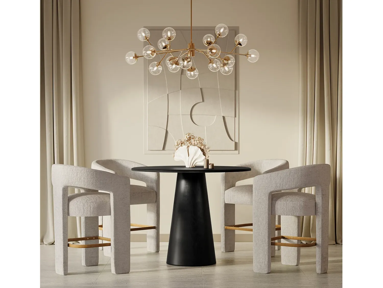 Online Banco de bar 61x89x57 cm Leith LET71HN Bege
