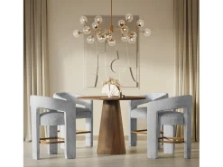 Banco de bar 61x89x57 cm cinza prateado Leith LET71HG^ Banco