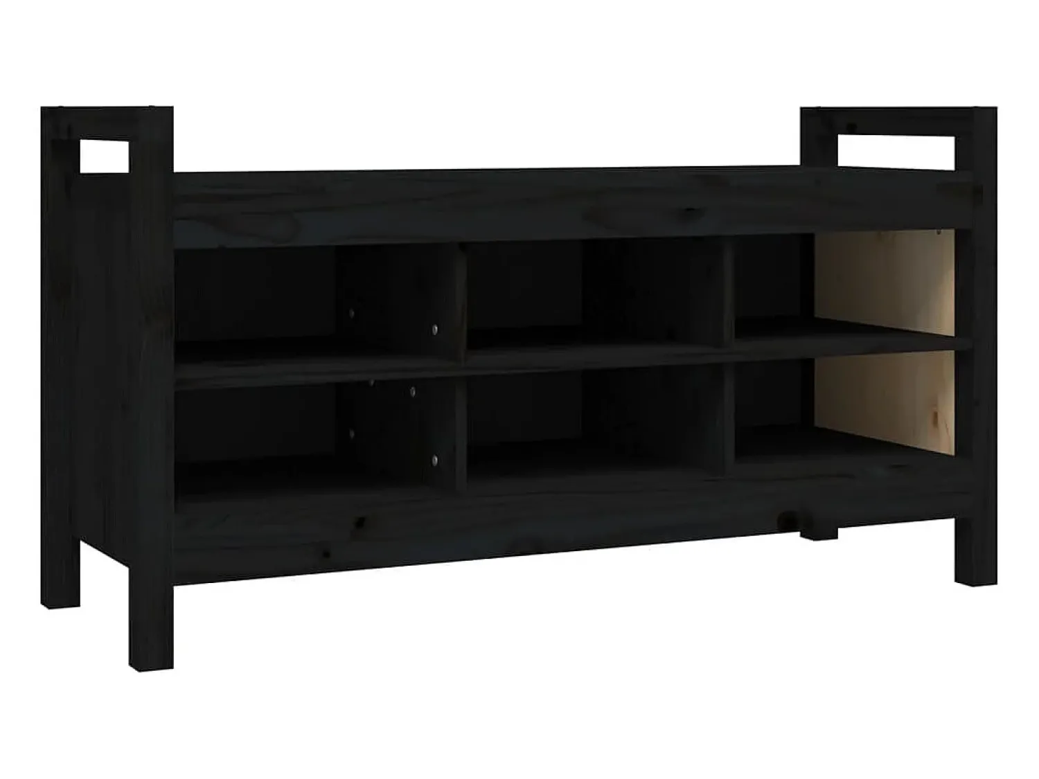 Móvel De Arrumação|Sapateira* Banco de corredor 110x40x60 cm madeira de pinho maciça PT809290 Preto