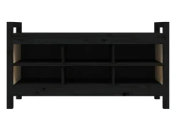 Móvel De Arrumação|Sapateira* Banco de corredor 110x40x60 cm madeira de pinho maciça PT809290 Preto