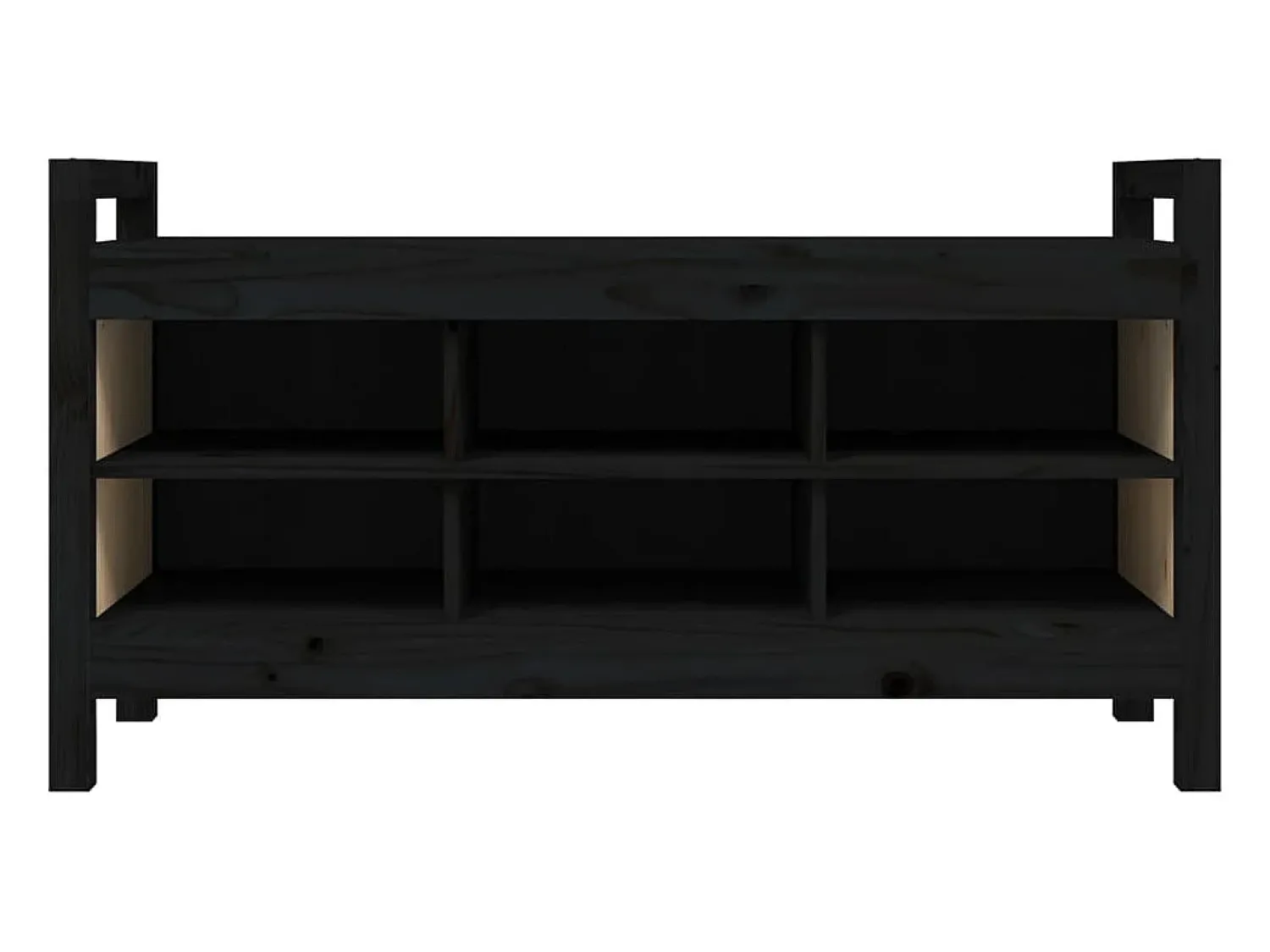 Móvel De Arrumação|Sapateira* Banco de corredor 110x40x60 cm madeira de pinho maciça PT809290 Preto