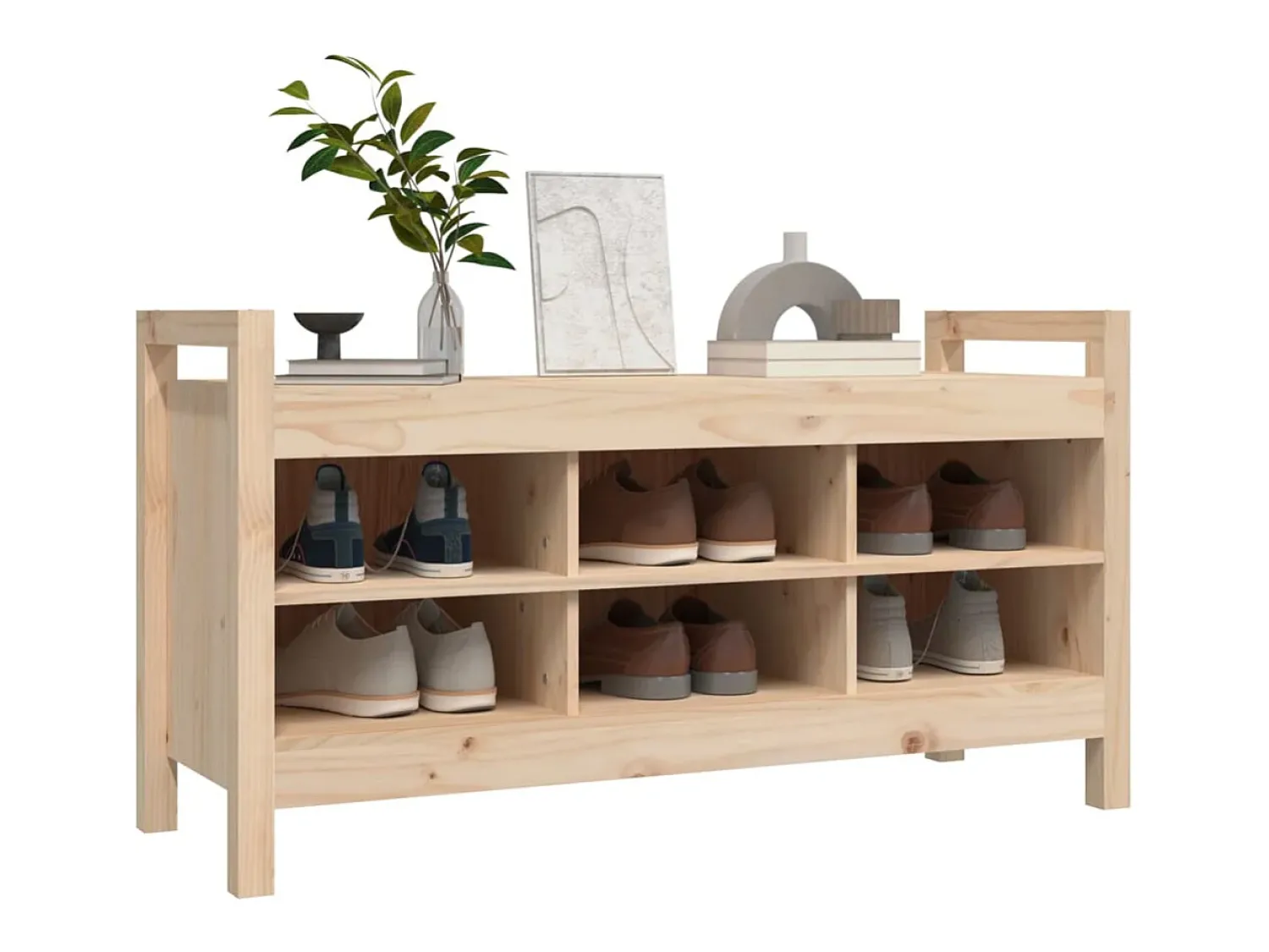 Móvel De Arrumação|Sapateira*vidaxl Banco de corredor 110x40x60 cm madeira de pinho maciça Castanho