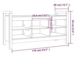 Móvel De Arrumação|Sapateira*vidaxl Banco de corredor 110x40x60 cm madeira de pinho maciça Castanho