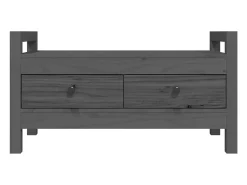 Móvel De Arrumação|Sapateira| Banco de corredor 80x40x43 cm madeira de pinho maciça PT464400 Cinzento