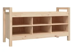 Móvel De Arrumação|Sapateira| Banco de corredor 110x40x60 cm madeira de pinho maciça PT962396 Castanho