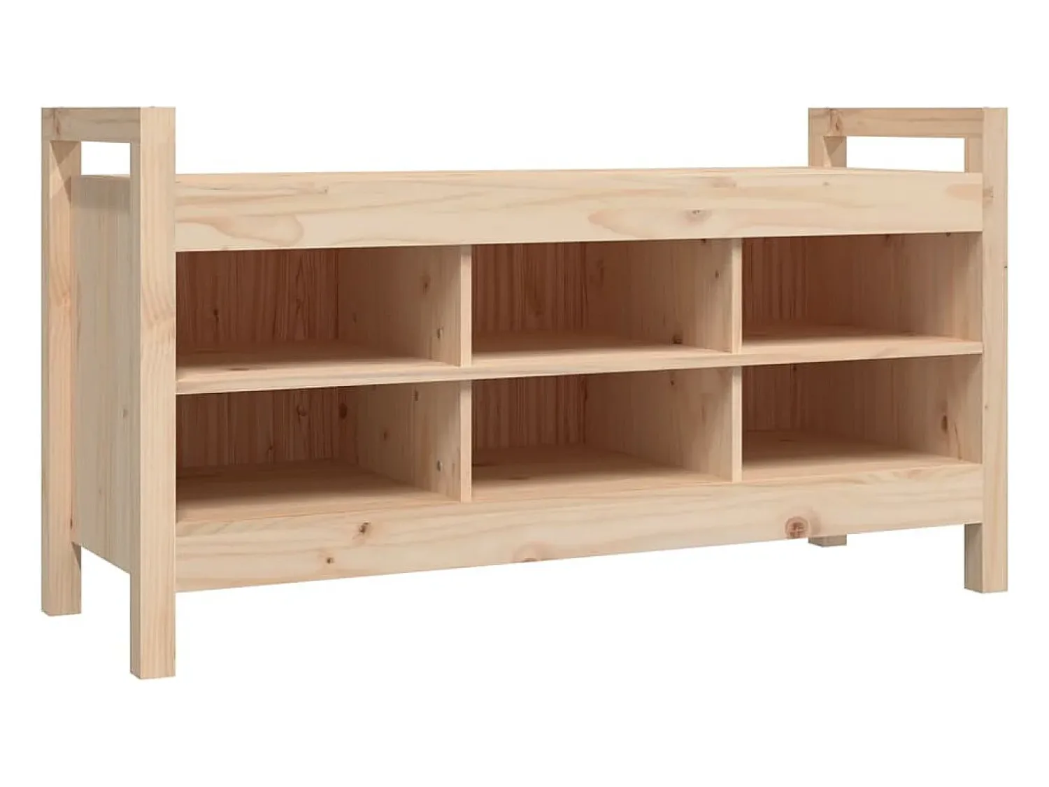 Móvel De Arrumação|Sapateira| Banco de corredor 110x40x60 cm madeira de pinho maciça PT962396 Castanho