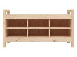 Móvel De Arrumação|Sapateira| Banco de corredor 110x40x60 cm madeira de pinho maciça PT962396 Castanho