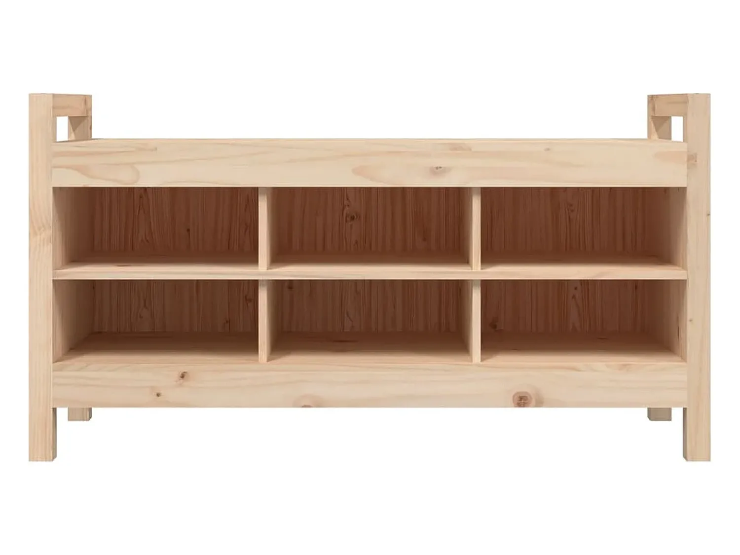 Móvel De Arrumação|Sapateira| Banco de corredor 110x40x60 cm madeira de pinho maciça PT962396 Castanho