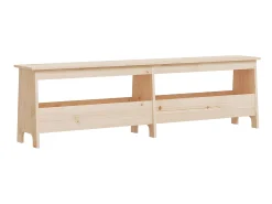 Móvel De Arrumação|Sapateira| Banco de corredor 160x28x45 cm madeira de pinho maciça PT757892 Castanho