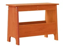 vidaxl Banco de corredor 60x28x45 cm pinho maciço castanho cera Natural claro