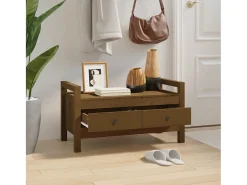 vidaxl Banco de corredor 80x40x43 cm pinho maciço castanho mel^ Móvel De Arrumação|Sapateira