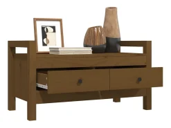 vidaxl Banco de corredor 80x40x43 cm pinho maciço castanho mel^ Móvel De Arrumação|Sapateira