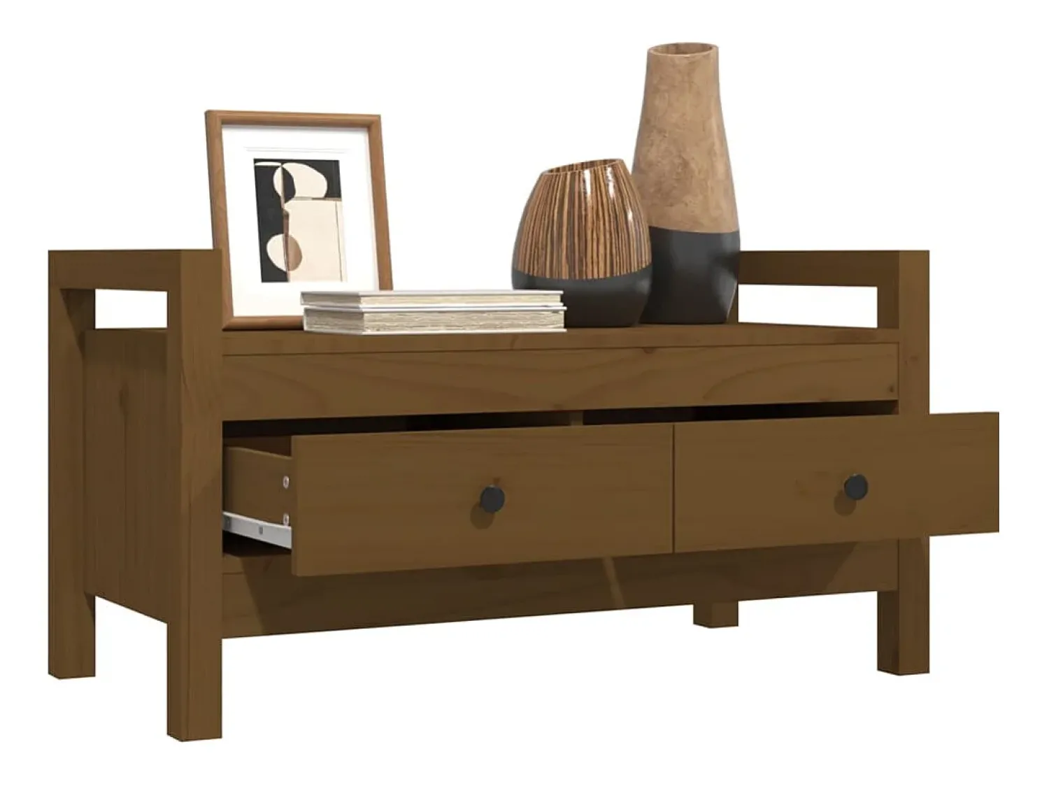 vidaxl Banco de corredor 80x40x43 cm pinho maciço castanho mel^ Móvel De Arrumação|Sapateira
