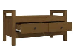 Móvel De Arrumação|Sapateira* Banco de corredor 80x40x43 cm pinho maciço mel PT281159 Castanho