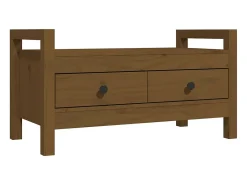 Móvel De Arrumação|Sapateira* Banco de corredor 80x40x43 cm pinho maciço mel PT281159 Castanho