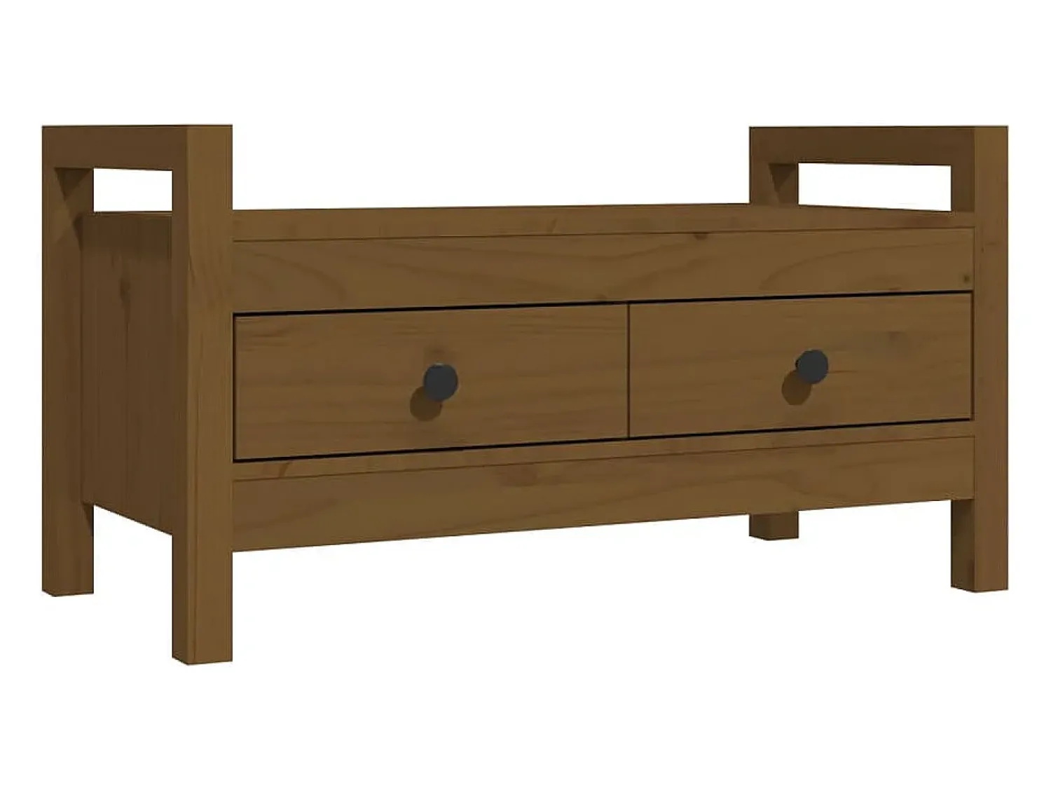 Móvel De Arrumação|Sapateira* Banco de corredor 80x40x43 cm pinho maciço mel PT281159 Castanho