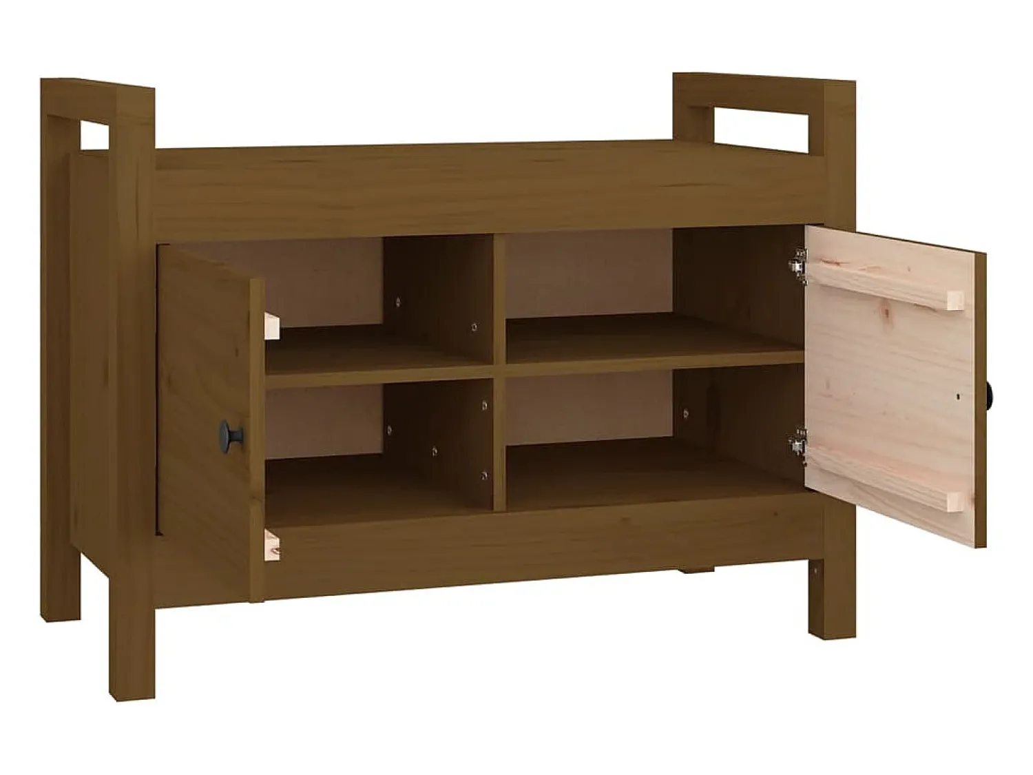 Sale vidaxl Banco de corredor 80x40x60 cm pinho maciço castanho mel Natural claro