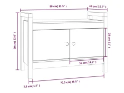 Sale vidaxl Banco de corredor 80x40x60 cm pinho maciço castanho mel Natural claro