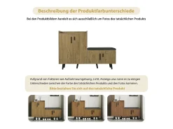 Móvel De Arrumação|Sapateira|Merax Banco de sapatos moderno com 4 portas e almofada - pernas e puxadores de metal - cor natural - 120 x 34 x 82 cm Natural claro