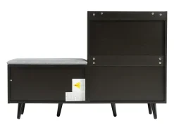 Merax Banco de sapatos moderno com 4 portas e almofada - pernas e puxadores de metal - cor preta - 120 x 34 x 82 cm^ Móvel De Arrumação|Sapateira