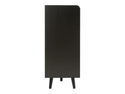 Merax Banco de sapatos moderno com 4 portas e almofada - pernas e puxadores de metal - cor preta - 120 x 34 x 82 cm^ Móvel De Arrumação|Sapateira