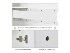 DripeX Banco de TV 4 gavetas e 4 portas, com RGB LED e controle remoto, móveis de TV alimentados por USB, , 140x35x72cm^ Móvel De Tv