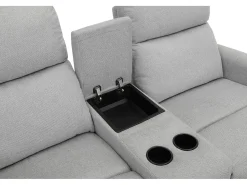 Poltrona|Loft24 Banco duplo reclinável Daoulas Belfast claro. Tecido Cinzento