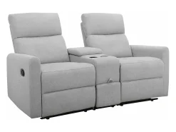 Poltrona|Loft24 Banco duplo reclinável Daoulas Belfast claro. Tecido Cinzento