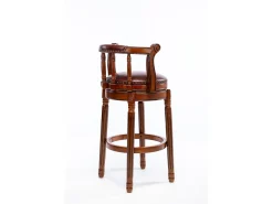 Online Hauss Spole Banco giratório de bar - Assento em pele castanha - Cor nogueira 54,8x54,8x66cm Castanho