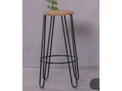 Banco|Nest Dream Banco Industrial em madeira de freixo (75cm) - Lisboa - Preto