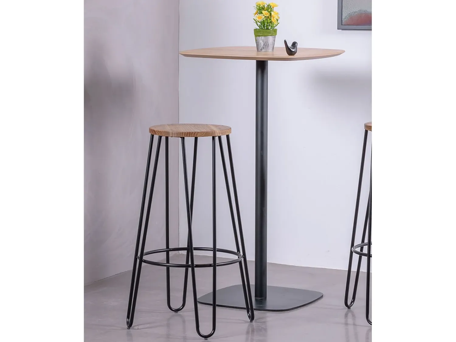 Banco|Nest Dream Banco Industrial em madeira de freixo (75cm) - Lisboa - Preto