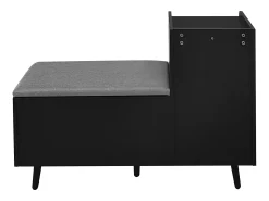 Móvel De Arrumação|Sapateira|Merax Banco moderno para sapatos - 100 x 34 x 68,5 cm - com 3 portas e almofada - aglomerado - Preto