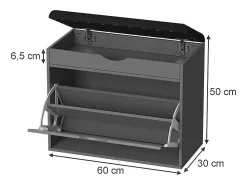Clearance Vicco Banco para sapatos antracite 60x30x51 schufy Cinza antracite