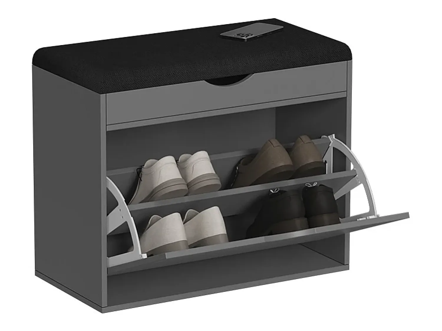 Clearance Vicco Banco para sapatos antracite 60x30x51 schufy Cinza antracite