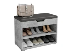 Móvel De Arrumação|Sapateira*Vicco Banco para sapatos betão 60x30x45 rolfe Cinzento claro