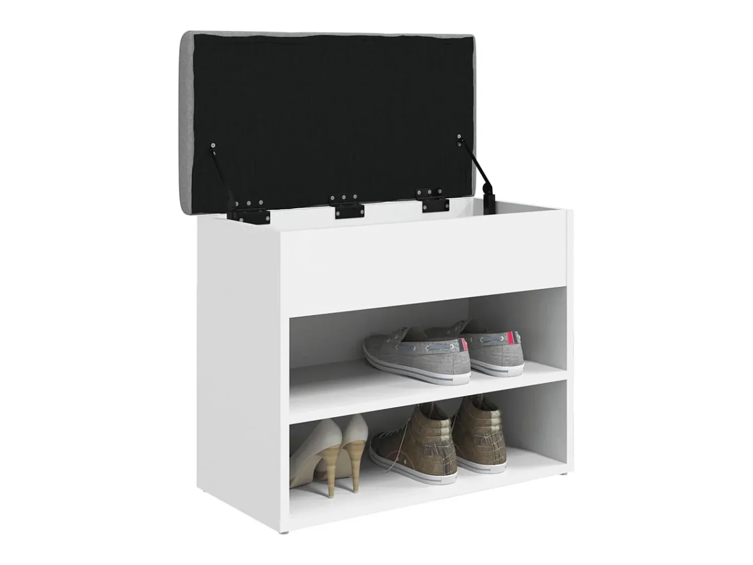 Móvel De Arrumação|Sapateira*vidaxl Banco para sapatos 62x32x50 cm madeira projetada Branco