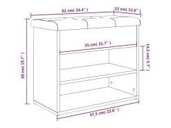 Móvel De Arrumação|Sapateira*vidaxl Banco para sapatos 62x32x50 cm madeira projetada Branco